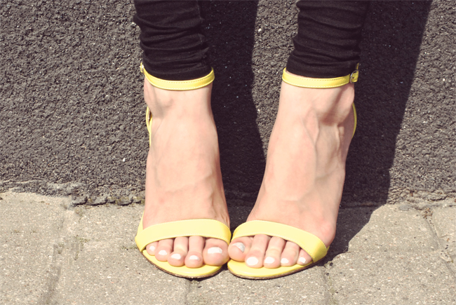 Żółte szpilki żółte sandałki