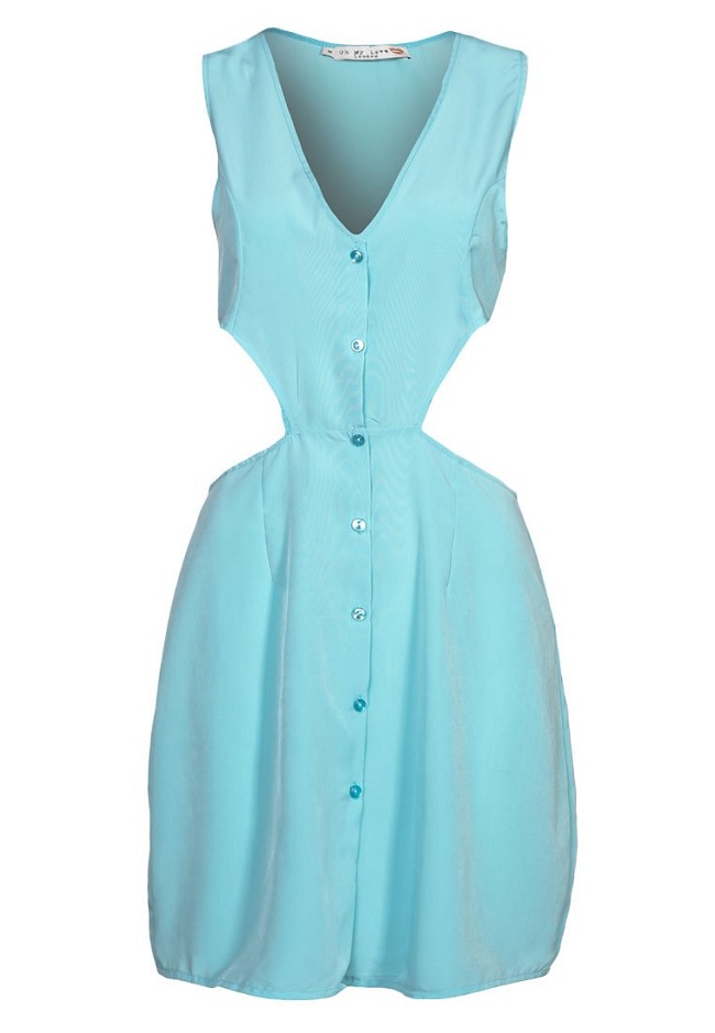 Sukienka błękitna z wycięciami