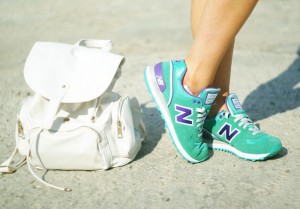 plecak biały i new balance