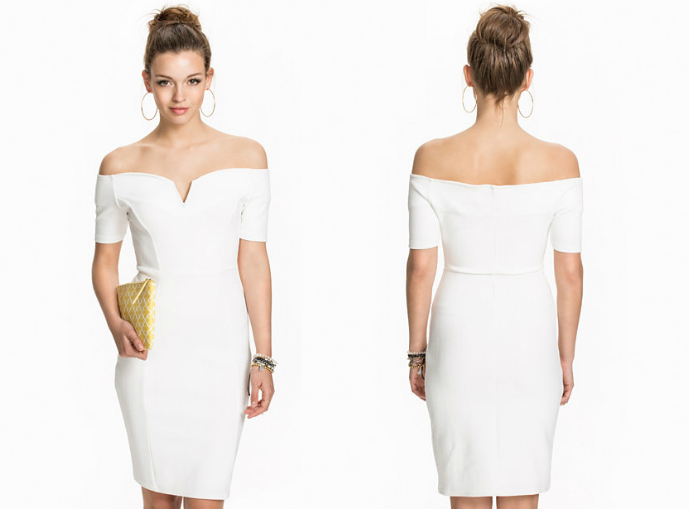 biała sukienka koktajlowa vero moda