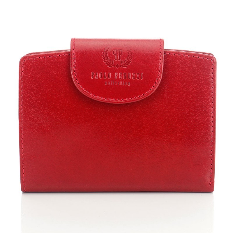 czerwony skórzany portfel
