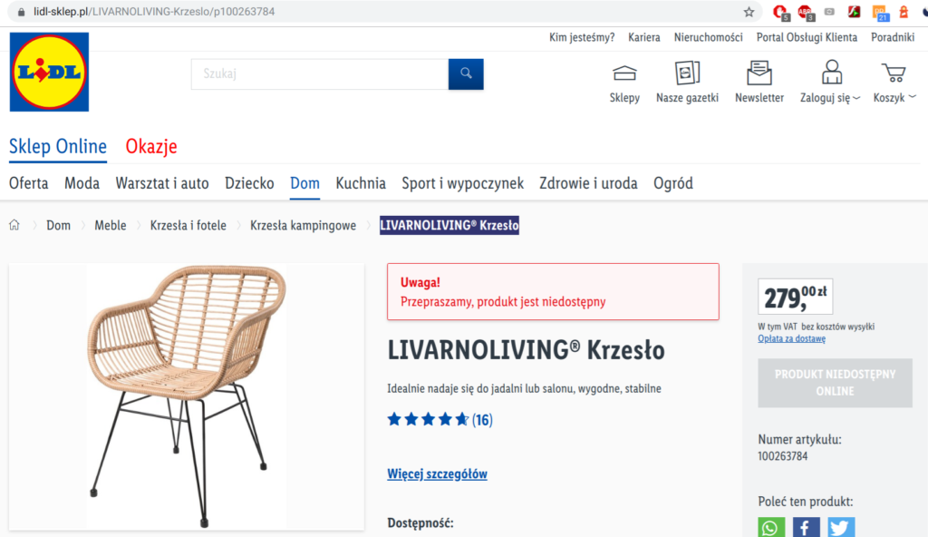 krzesło lidl