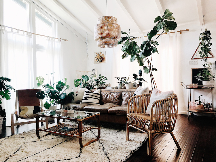 salon w stylu scandi boho