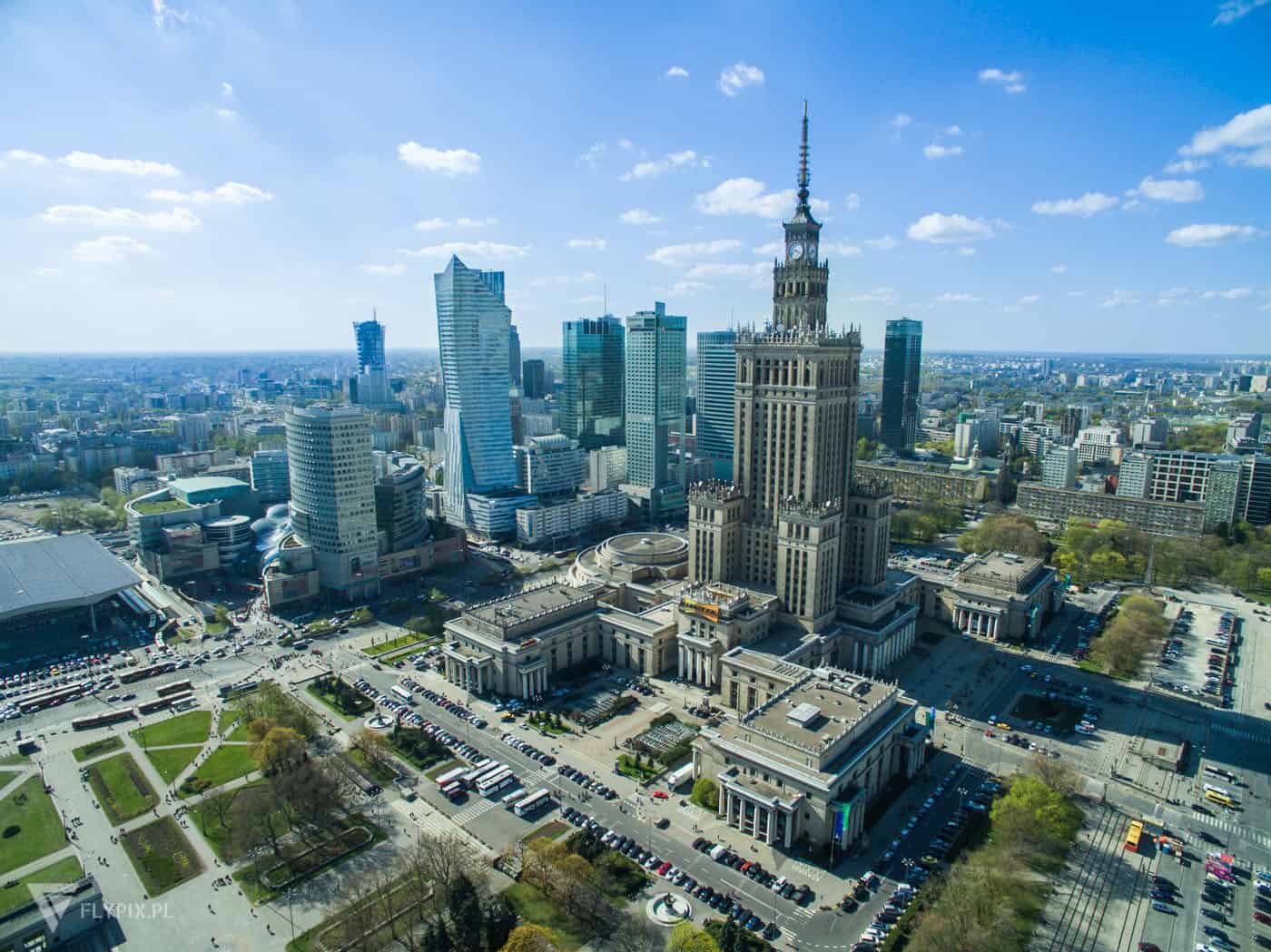 warszawa z drona